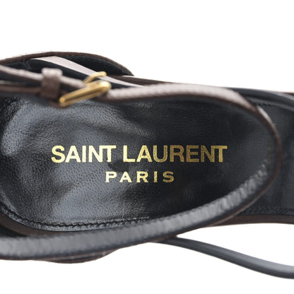 Saint Laurent Calfskin Cassandra 100 Sandals 38 Moro 7 of 8