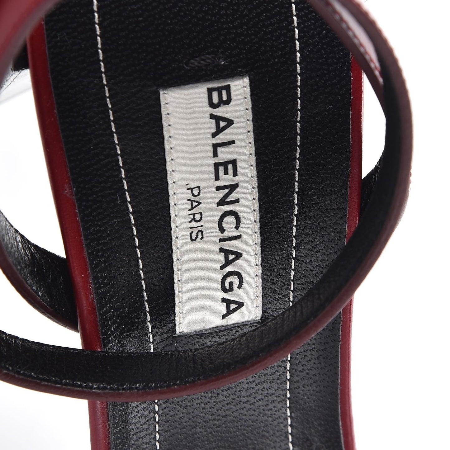 Calfskin Square Toe Sandals 37 Red Black