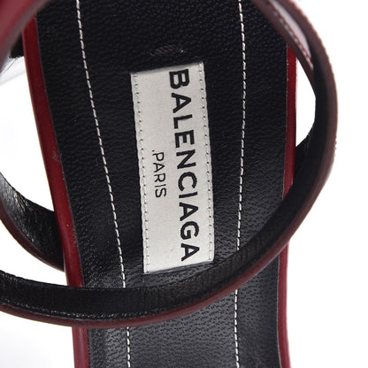 Balenciaga Calfskin Square Toe Sandals 37 Red Black 8 of 8