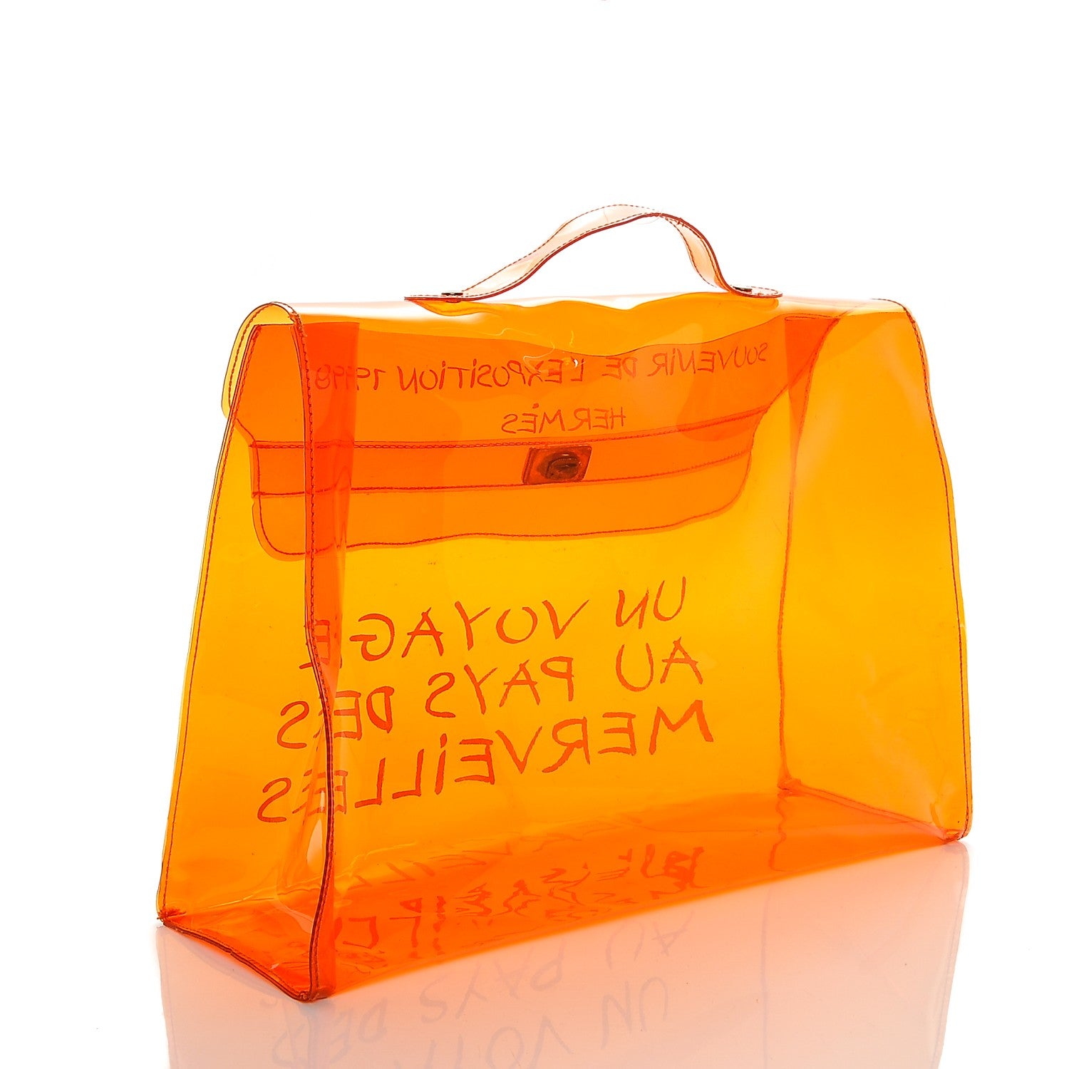 Hermes Vinyl Souvenir De L'Exposition Kelly Orange 3 of 7
