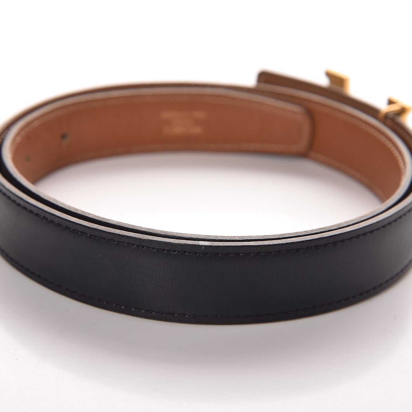 Box Courchevel 24mm Constance Belt 80 Black Gold