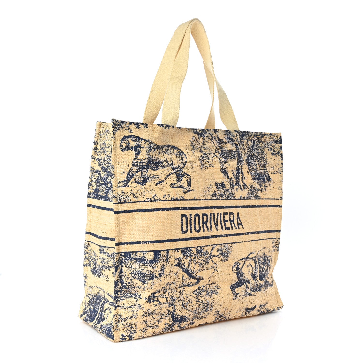 Christian Dior Straw Dioriviera Tote Beige 3 of 8