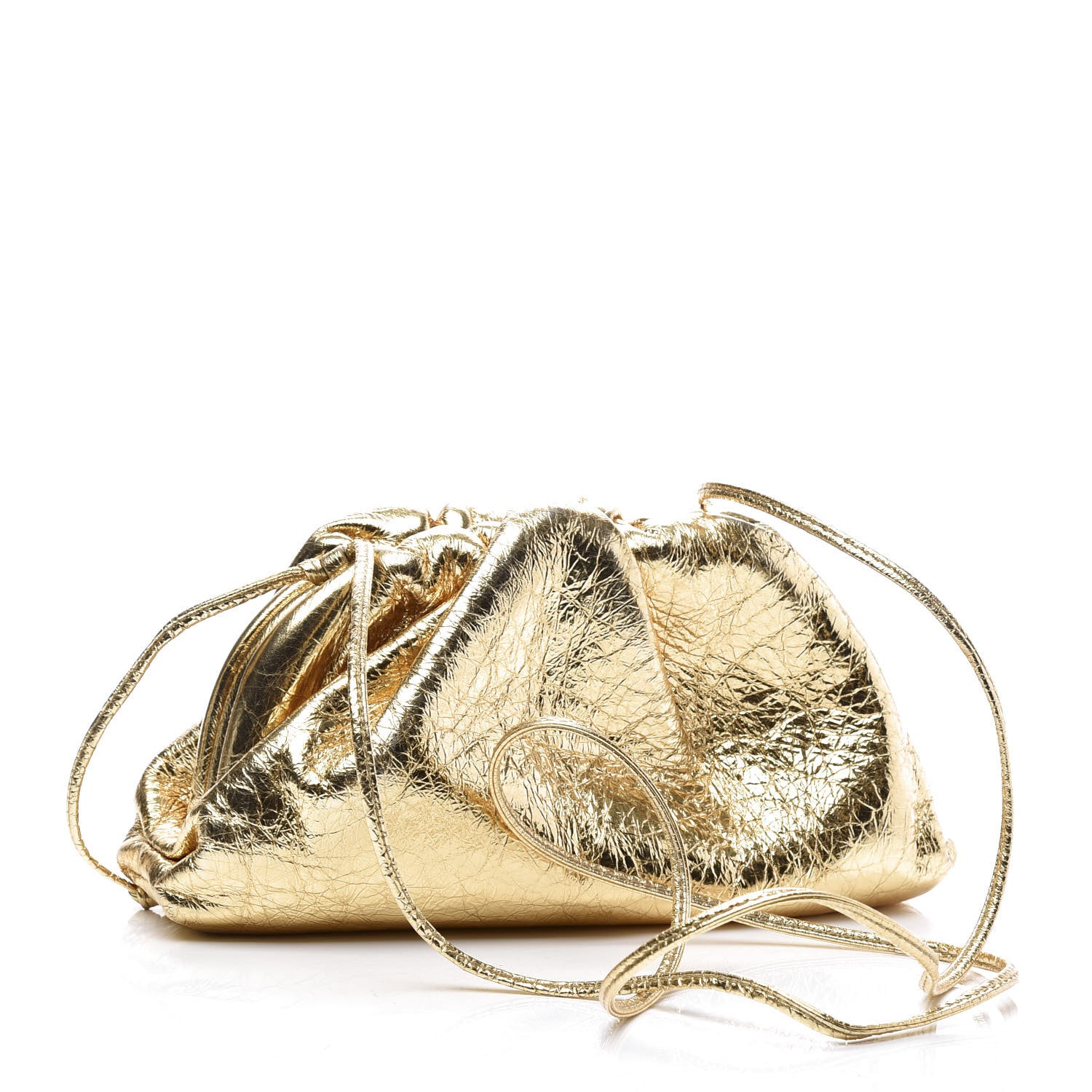 Bottega Veneta Metallic Crinkled Lambskin The Mini Pouch Oro 2 of 8