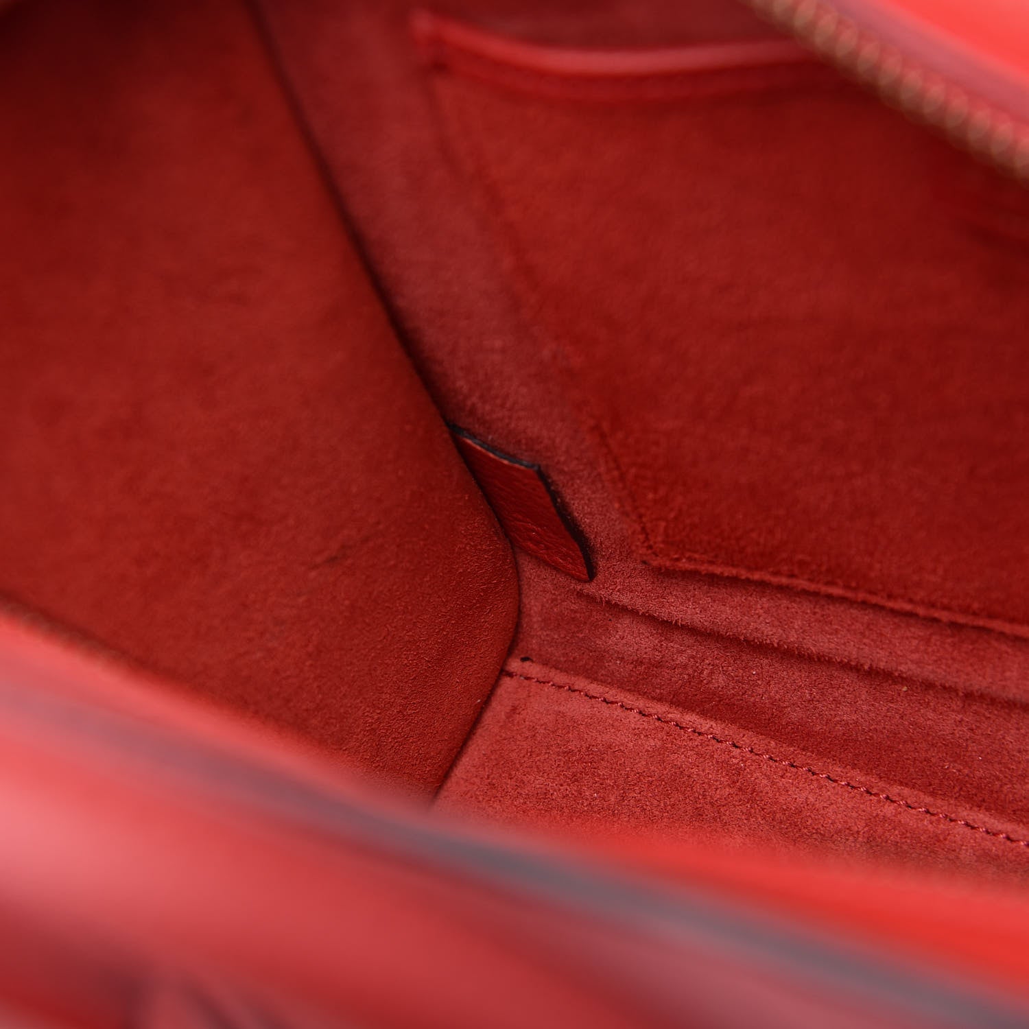 Celine Drummed Calfskin Nano Luggage Coquelicot 7 of 11