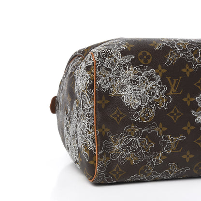 Louis Vuitton Monogram Dentelle Speedy 30 Silver 7 of 9