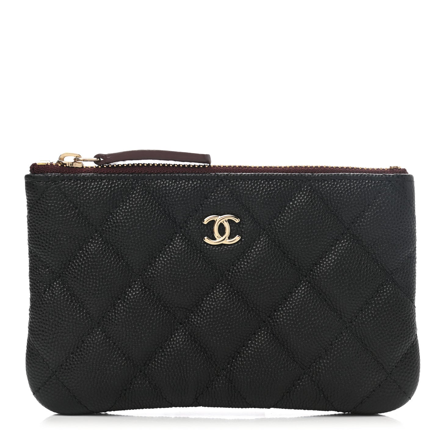 Caviar Quilted Small Cosmetic Case Black