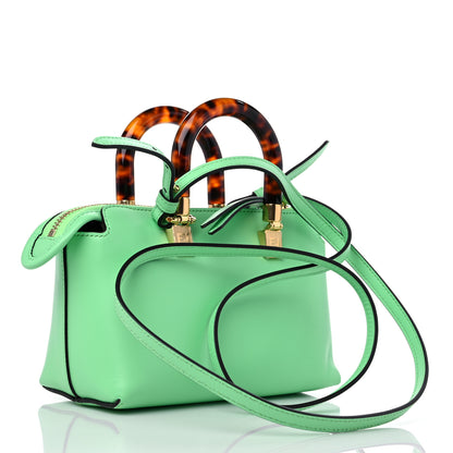 Fendi Vitello King Plexiglass Logo Embossed Mini By The Way Top Handle Boston Bag Edamame 3 of 9