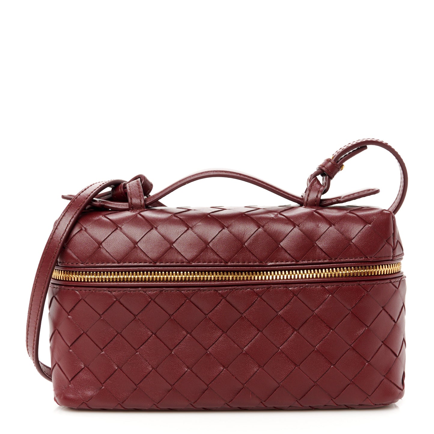 Nappa Intrecciato Bang Bang Vanity Case Cherry