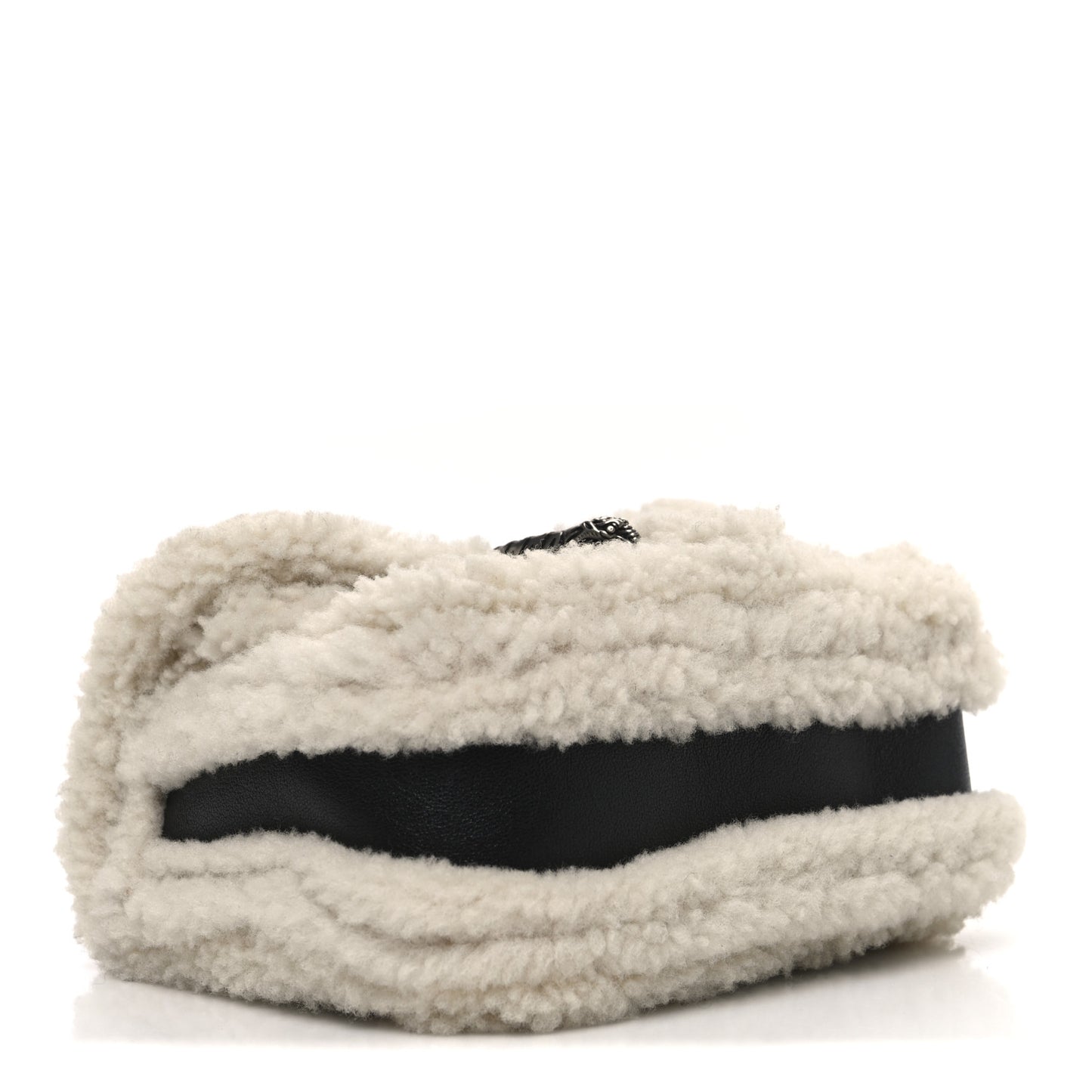 Sakai Be Green Calfskin Shearling Mini Dionysus Top Handle Bag Black