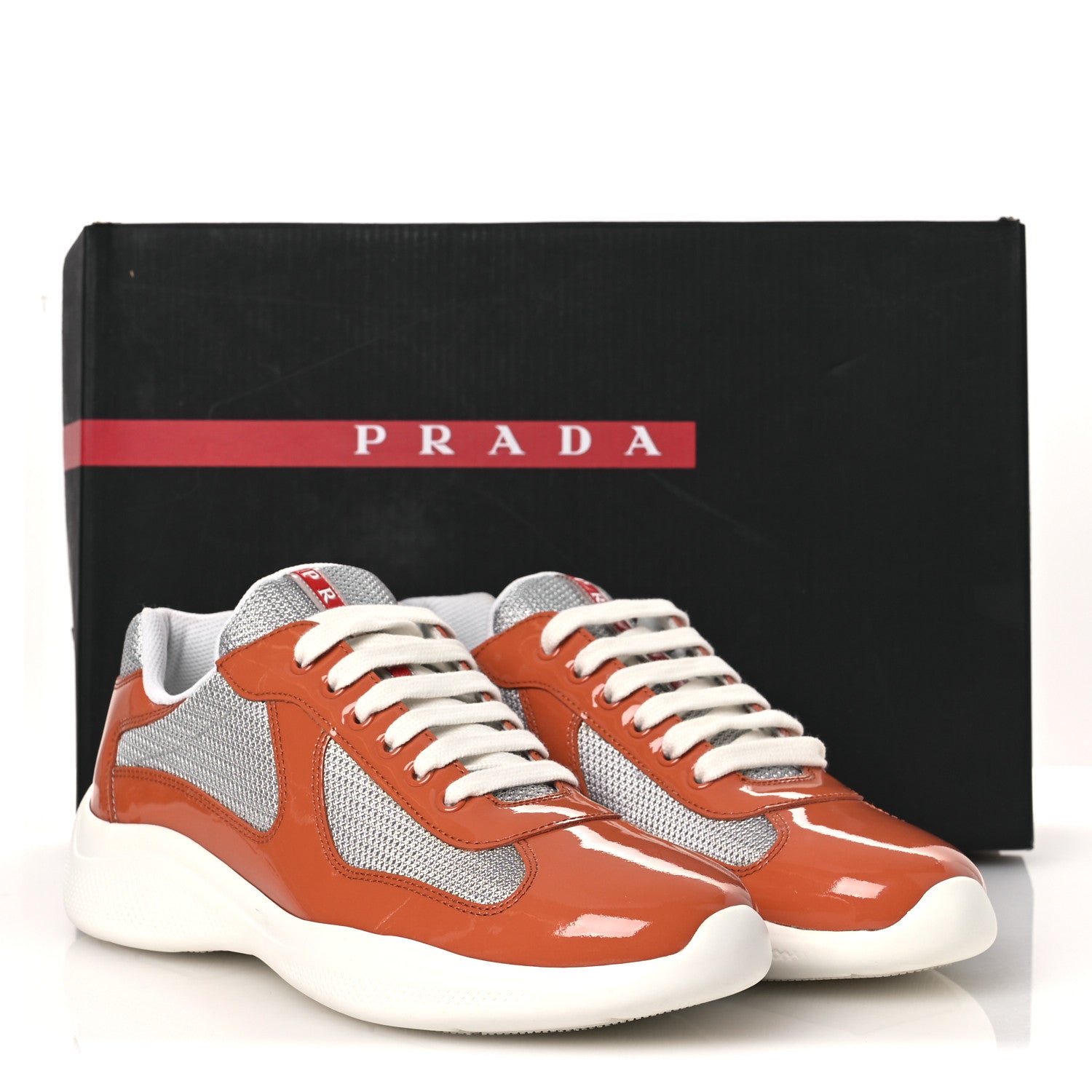 Prada Patent Technical Fabric Mens America's Cup Patchwork Sneakers 8.5 Nespola 8.5 Nespola  Argento 21 of 22