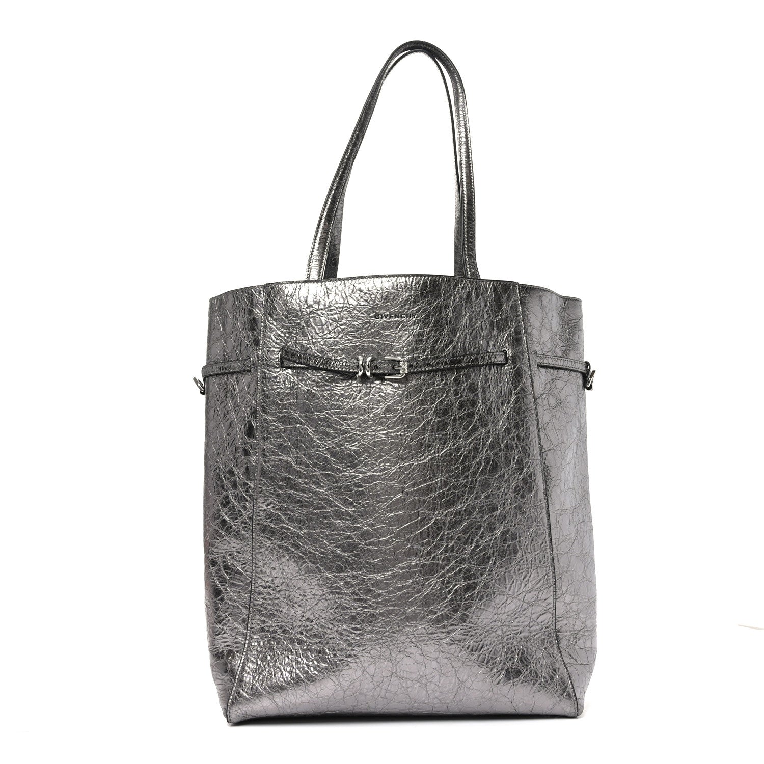 Givenchy Metallic Calfskin Voyou Medium Tote Bag Silver 1 of 9