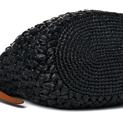 Prada Raffia City Calf Bucket Bag Black Cognac 7 of 11