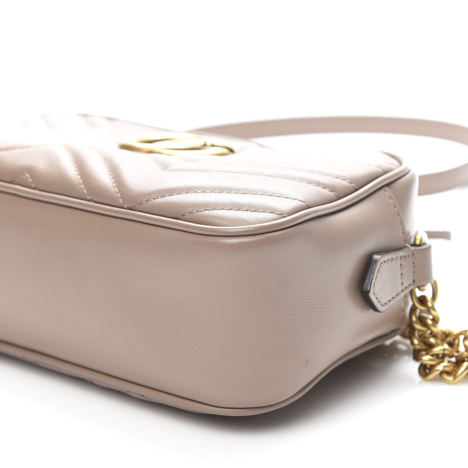 Gucci Calfskin Matelasse Small GG Marmont Chain Shoulder Bag Porcelain Rose 9 of 10