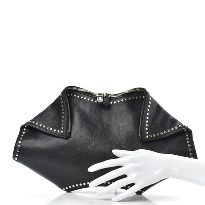 Alexander McQueen Calfskin Studded De Manta Clutch Black 2 of 11