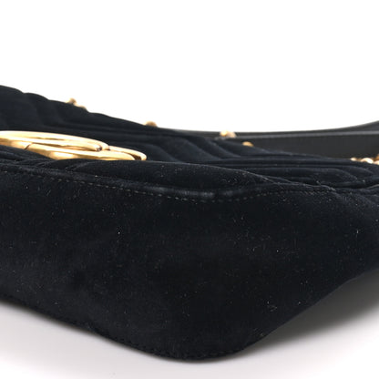 Gucci Velvet Matelasse Medium GG Marmont Shoulder Bag Black 10 of 10