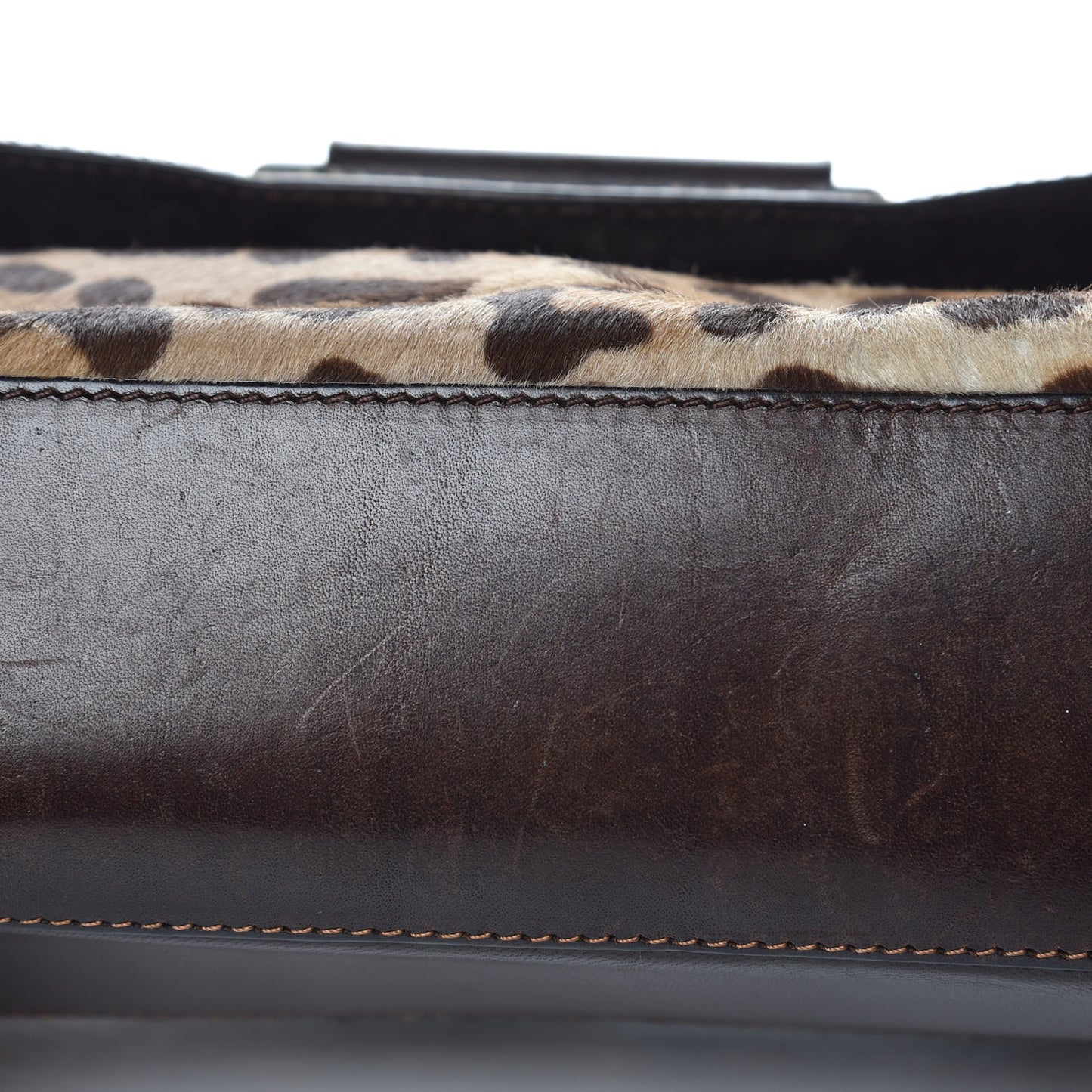 Pony Hair Shoulder Bag Leopard