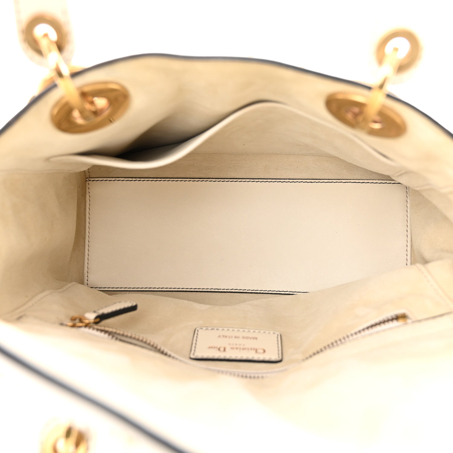 Christian Dior Calfskin Cannage Studded Supple Lady Dior White 5 of 10