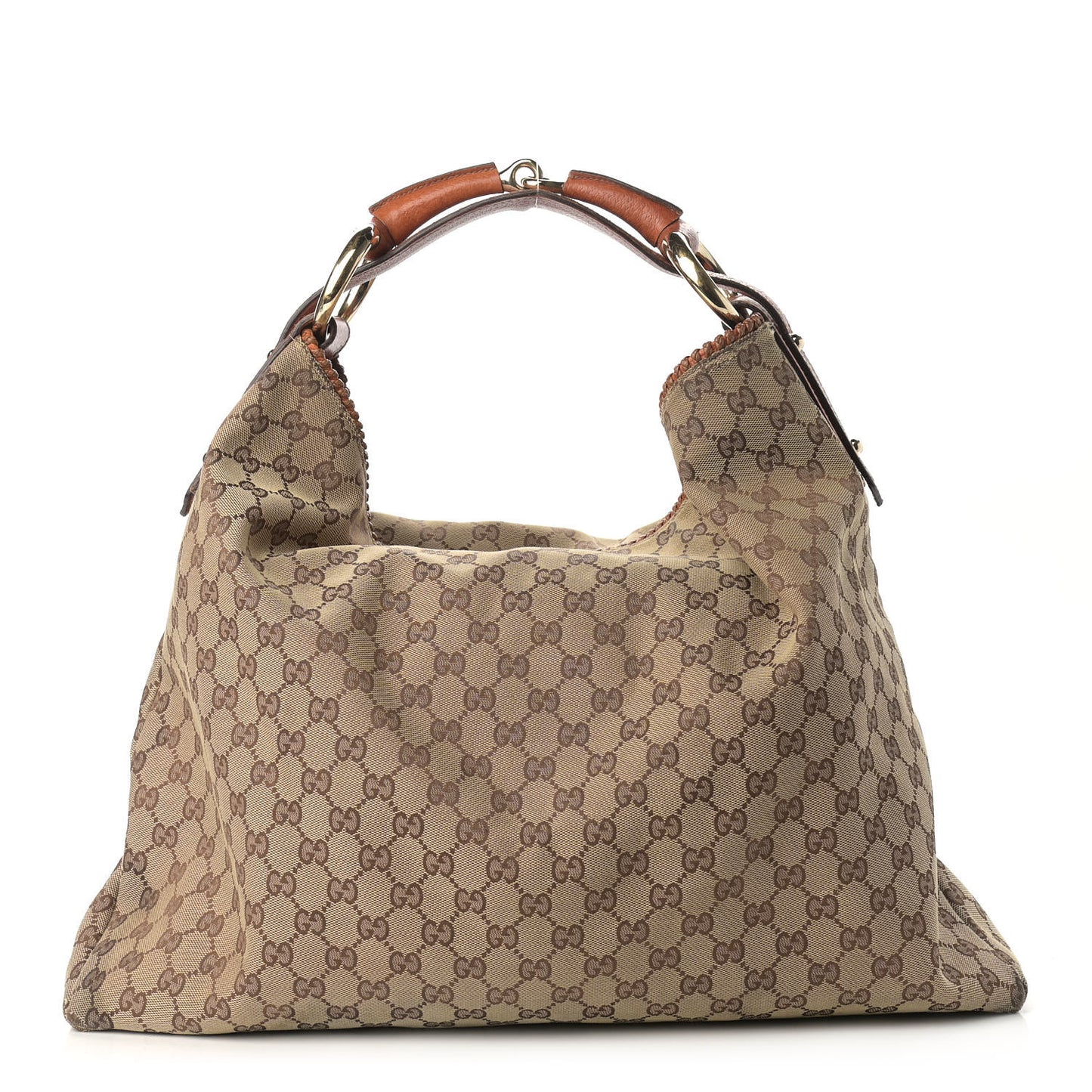 Monogram Large Horsebit Chain Hobo Brown