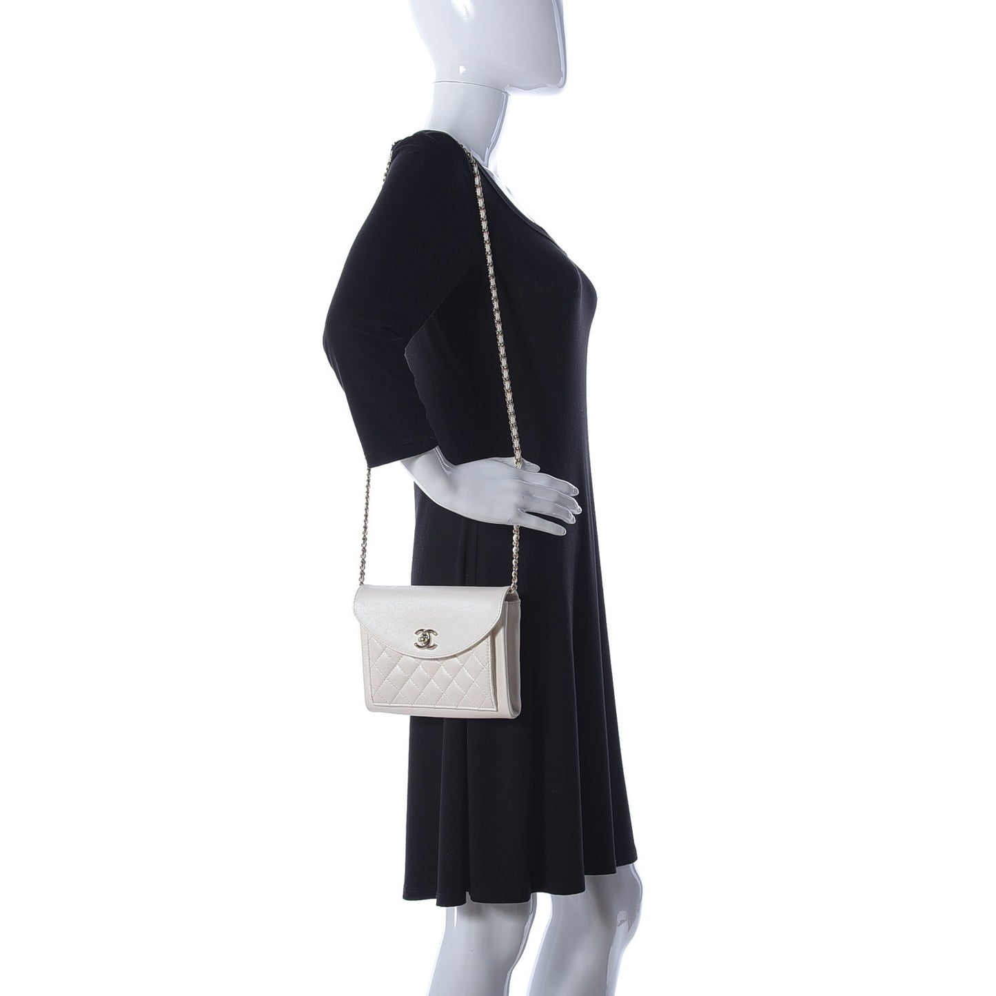 Calfskin Quilted Smart Pocket Crossbody Bag White