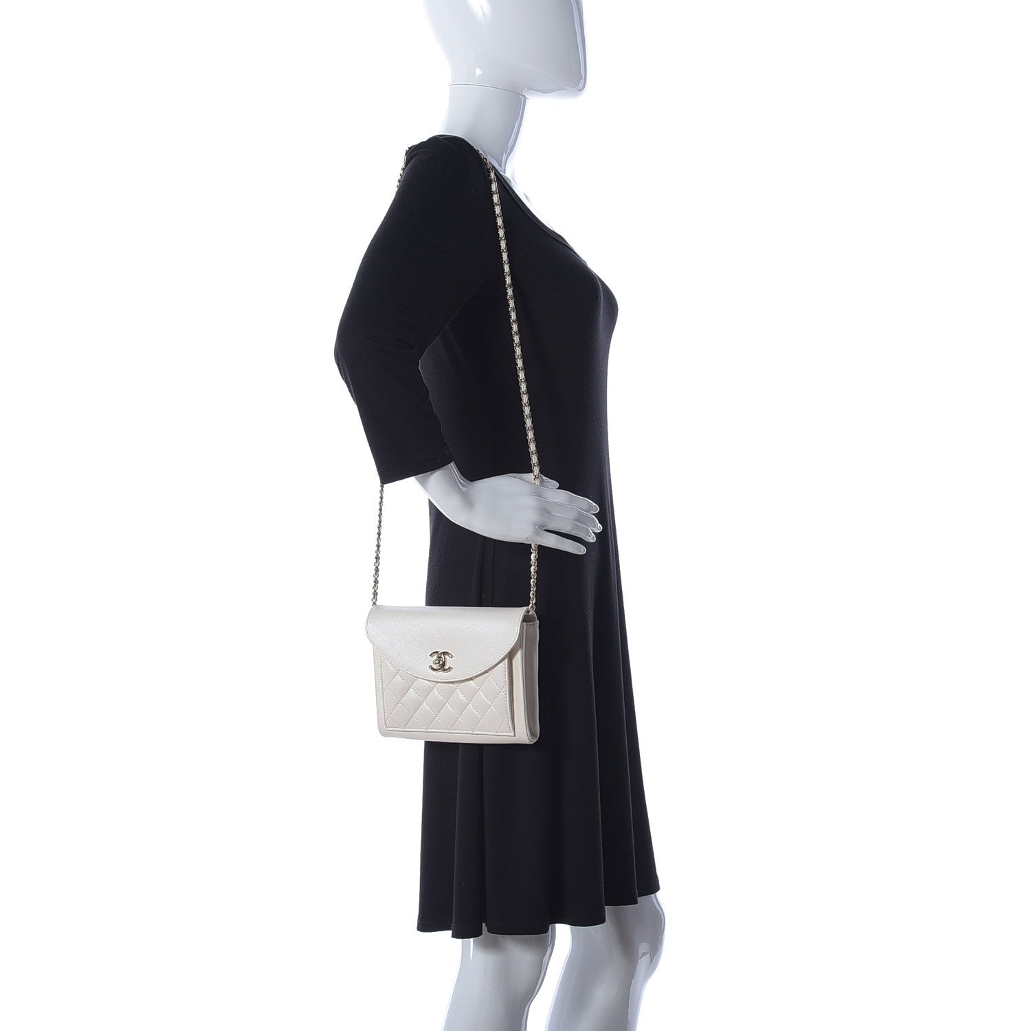 Chanel Calfskin Quilted Smart Pocket Crossbody Bag White 2 of 10