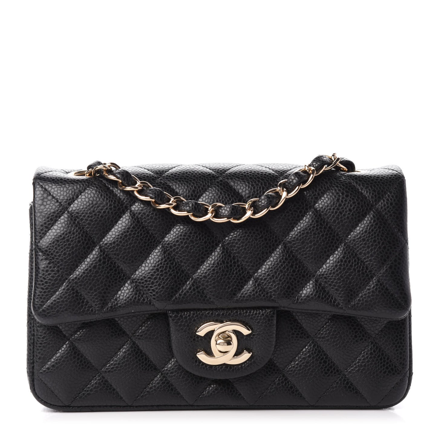 Caviar Quilted Mini Rectangular Flap Black