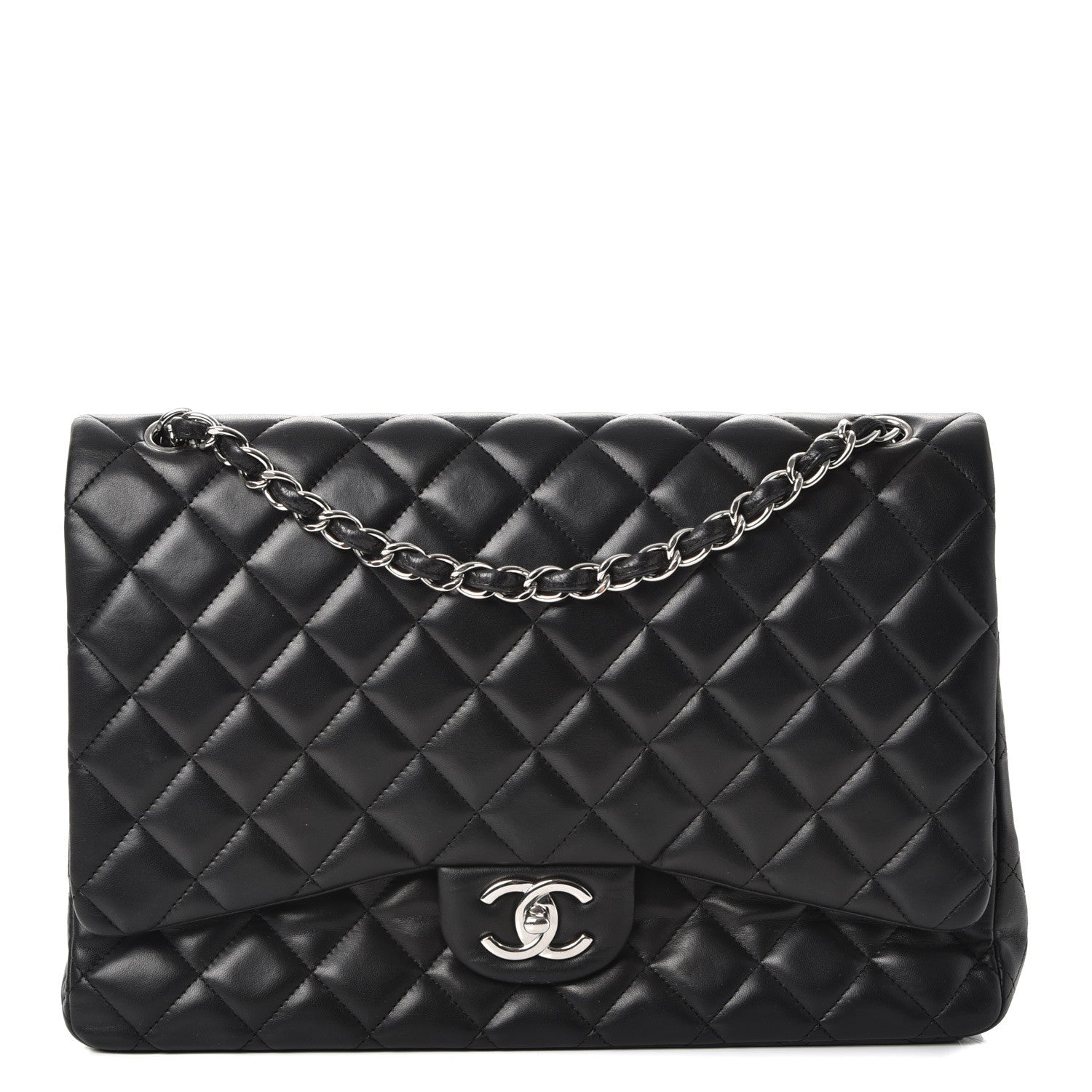 Chanel Lambskin Quilted Maxi Double Flap Black 1 of 13