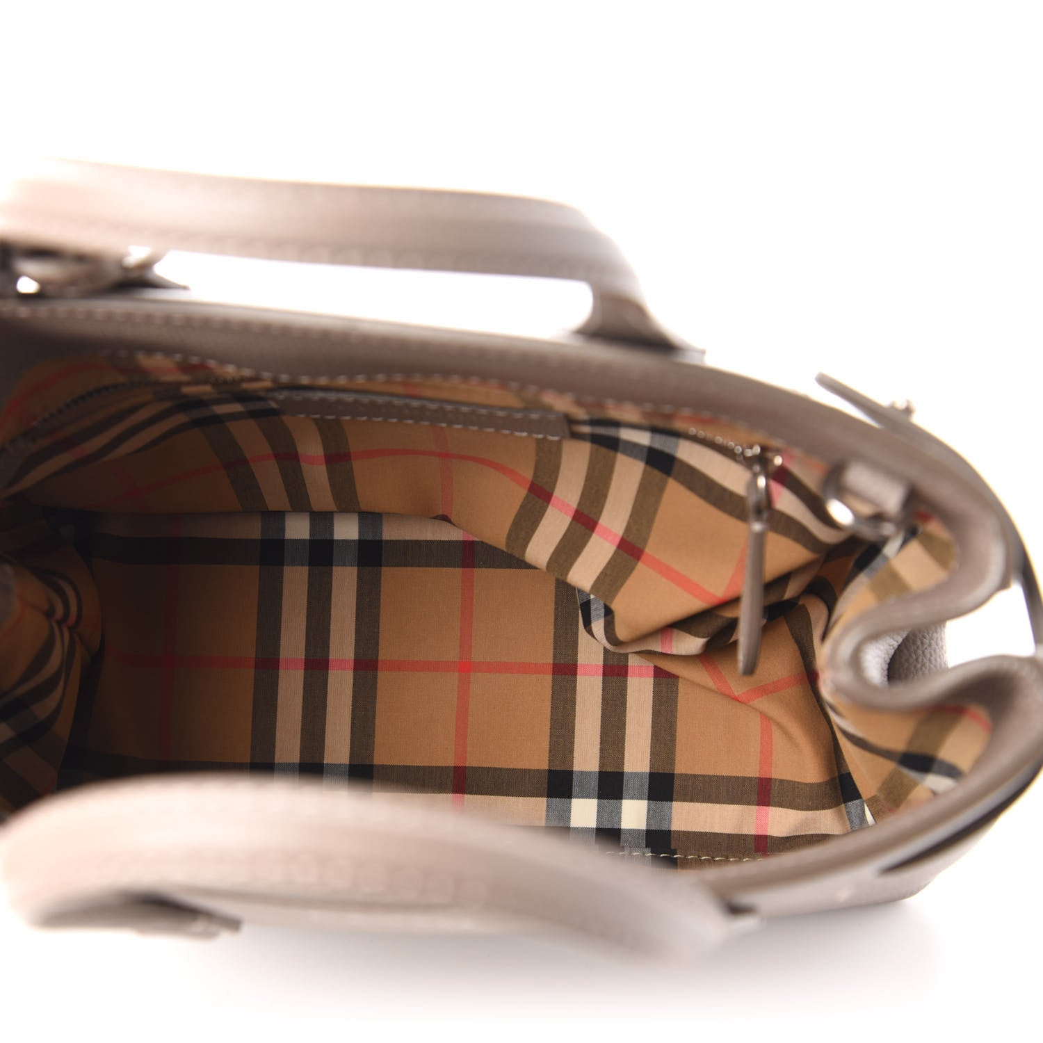 Burberry Derby Calfskin House Check Small Banner Tote Pale Taupe 5 of 9