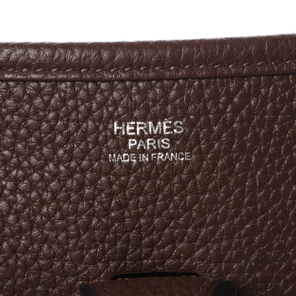 Hermes Taurillon Clemence Evelyne III PM Chocolate 6 of 8