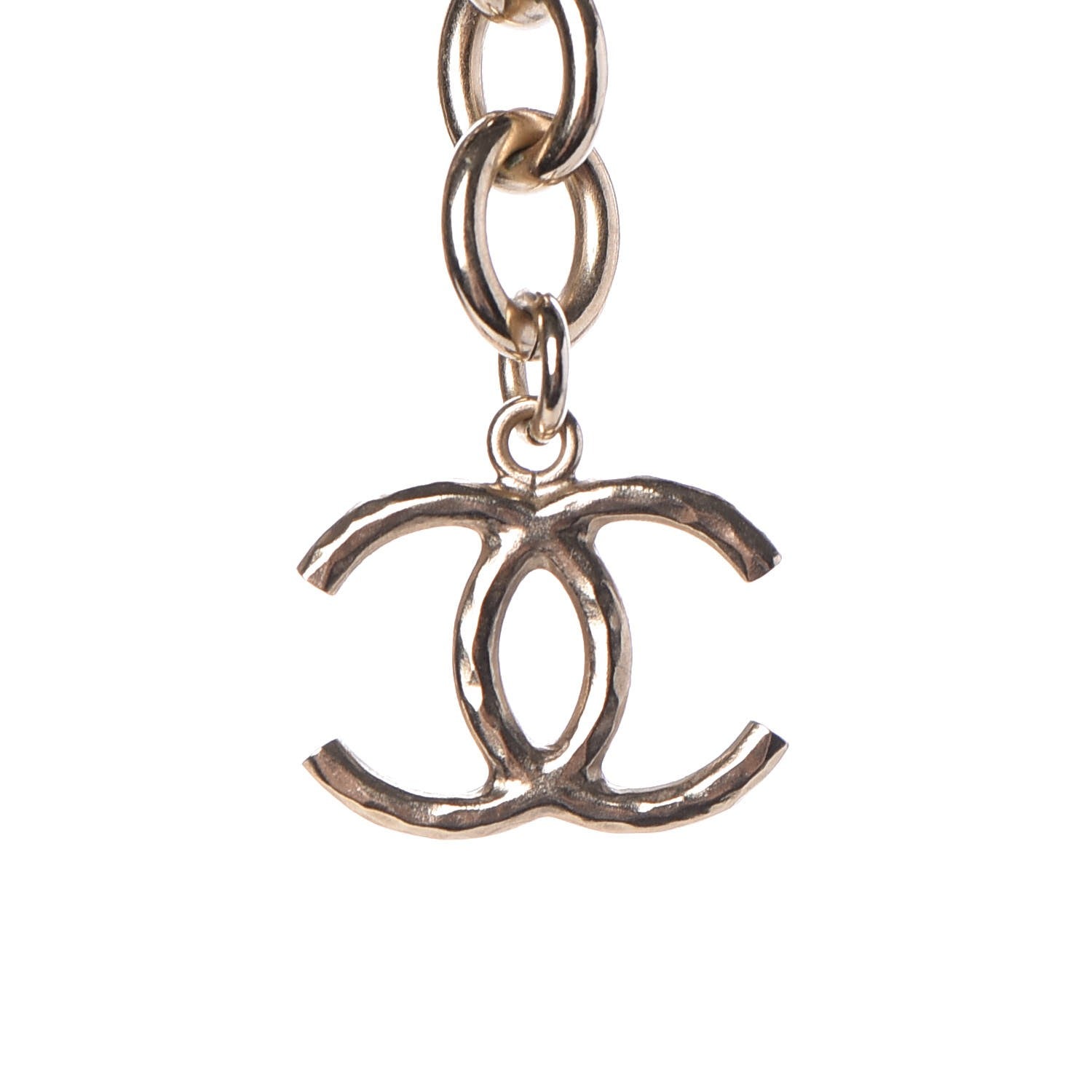 Chanel Hoop Cuba Logo Long Necklace Gold 6 of 7