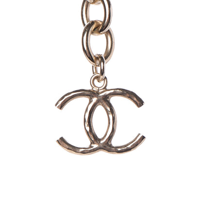 Chanel Hoop Cuba Logo Long Necklace Gold 6 of 7