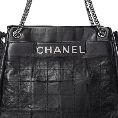 Chanel Lambskin Square Stitched Lax Accordion Shoulder Bag Black 7 of 10