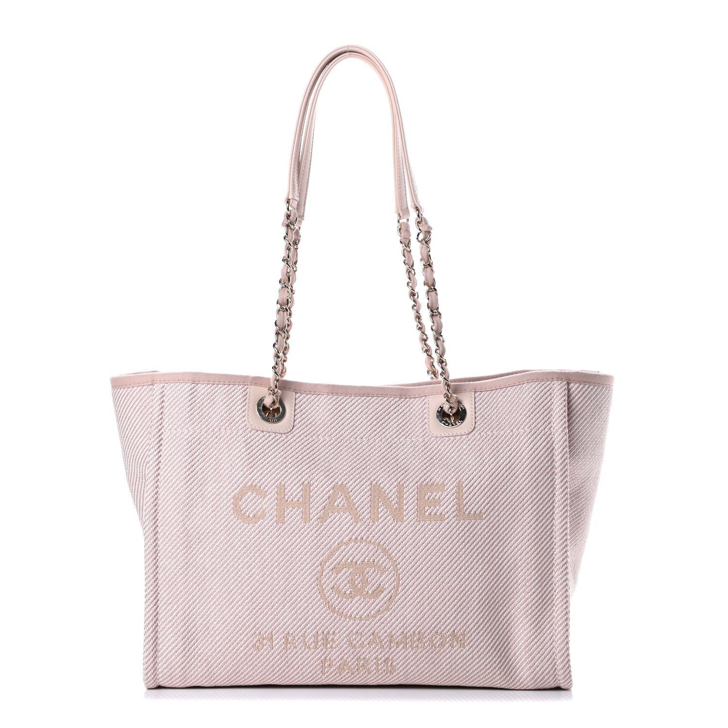 Chanel Mixed Fibers Calfskin Small Deauville Tote Beige 1 of 10