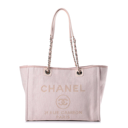Chanel Mixed Fibers Calfskin Small Deauville Tote Beige 1 of 10
