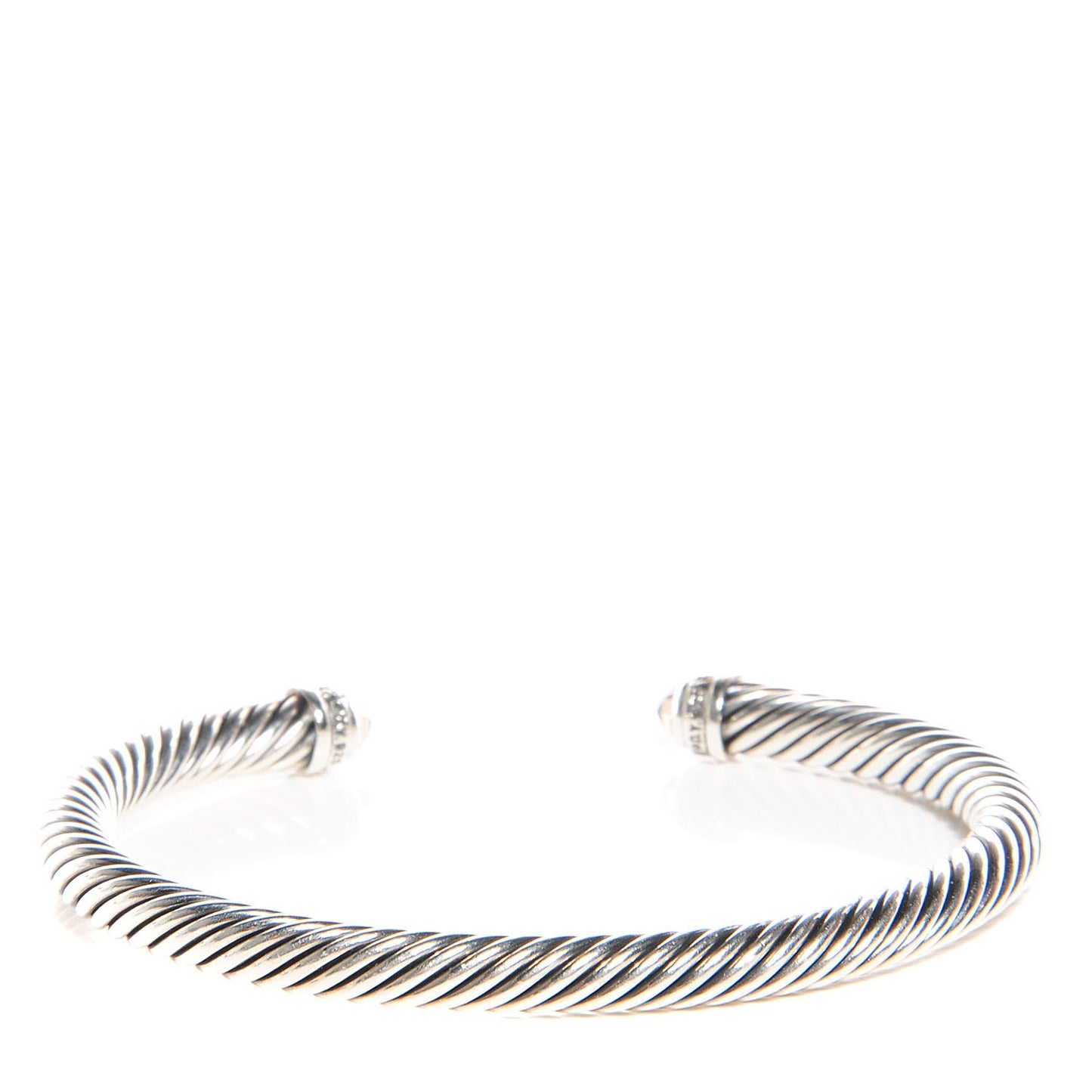 Sterling Silver Diamond Smoky Quartz 5mm Cable Classics Bracelet