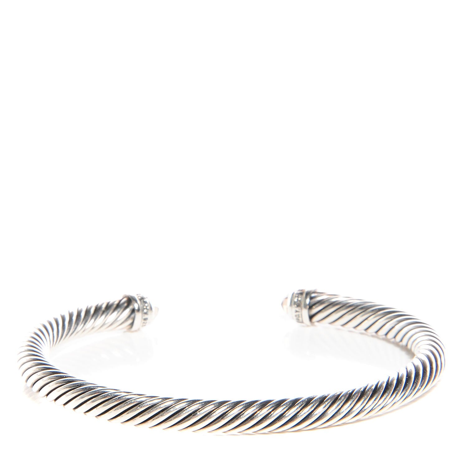 David Yurman Sterling Silver Diamond Smoky Quartz 5mm Cable Classics Bracelet 3 of 4