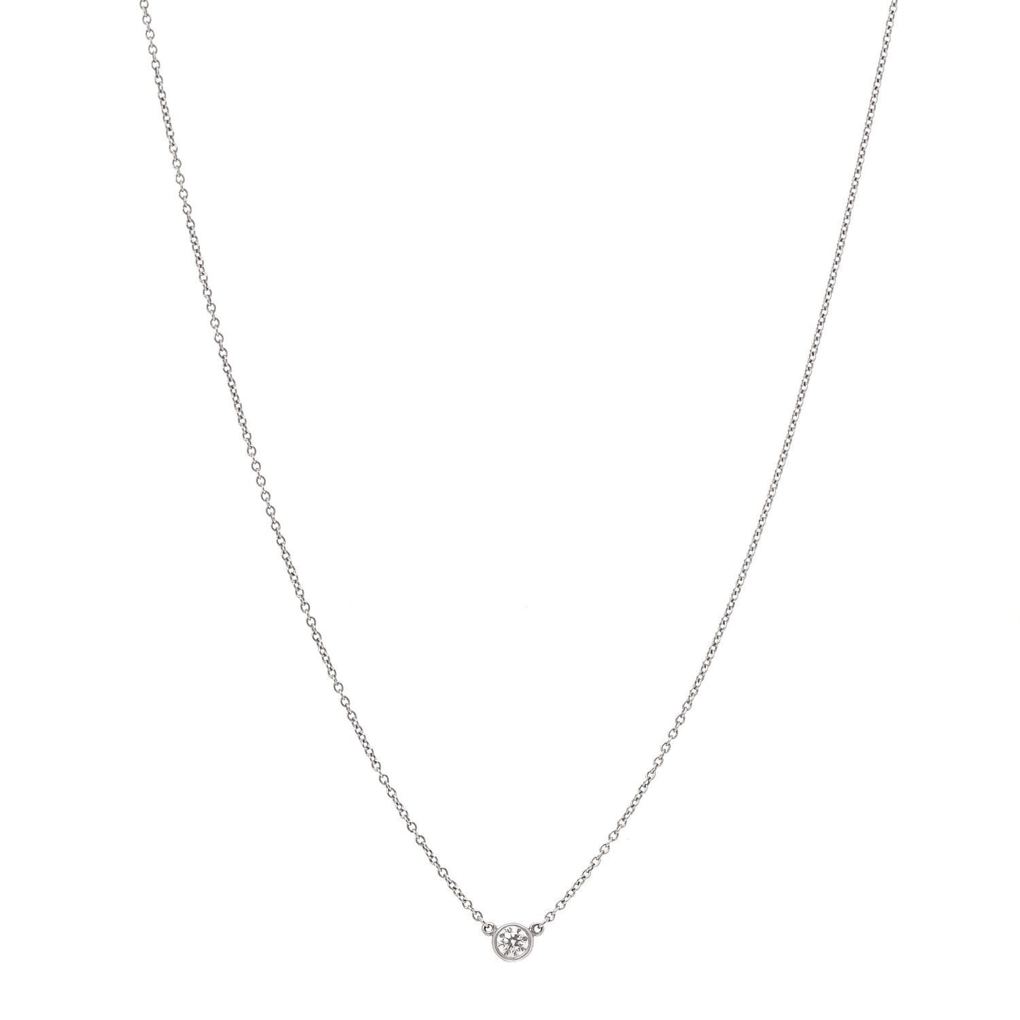 Platinum Diamond .14ct Elsa Peretti Diamonds by the Yard Pendant Necklace