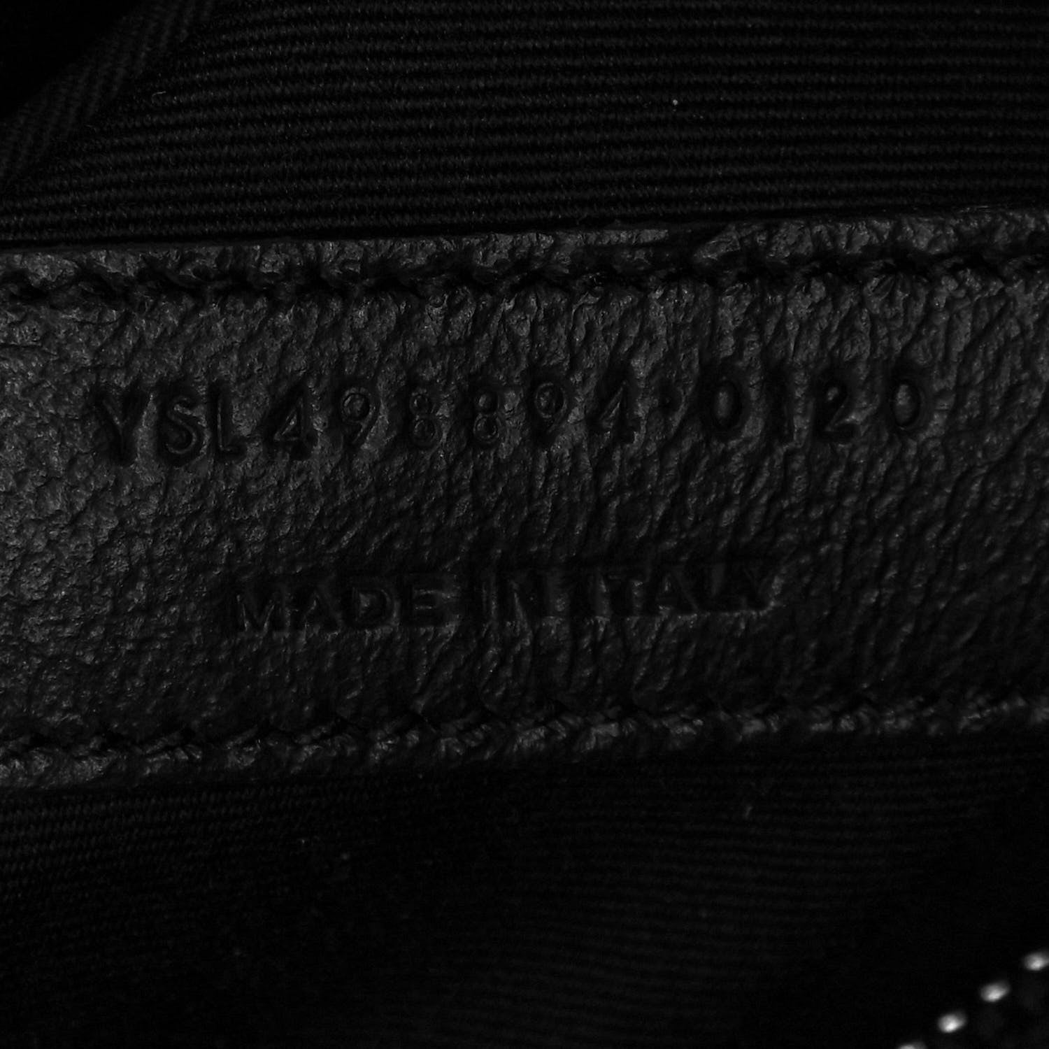 Saint Laurent Crinkled Calfskin Matelasse Monogram Medium Niki Chain Satchel Black 6 of 9