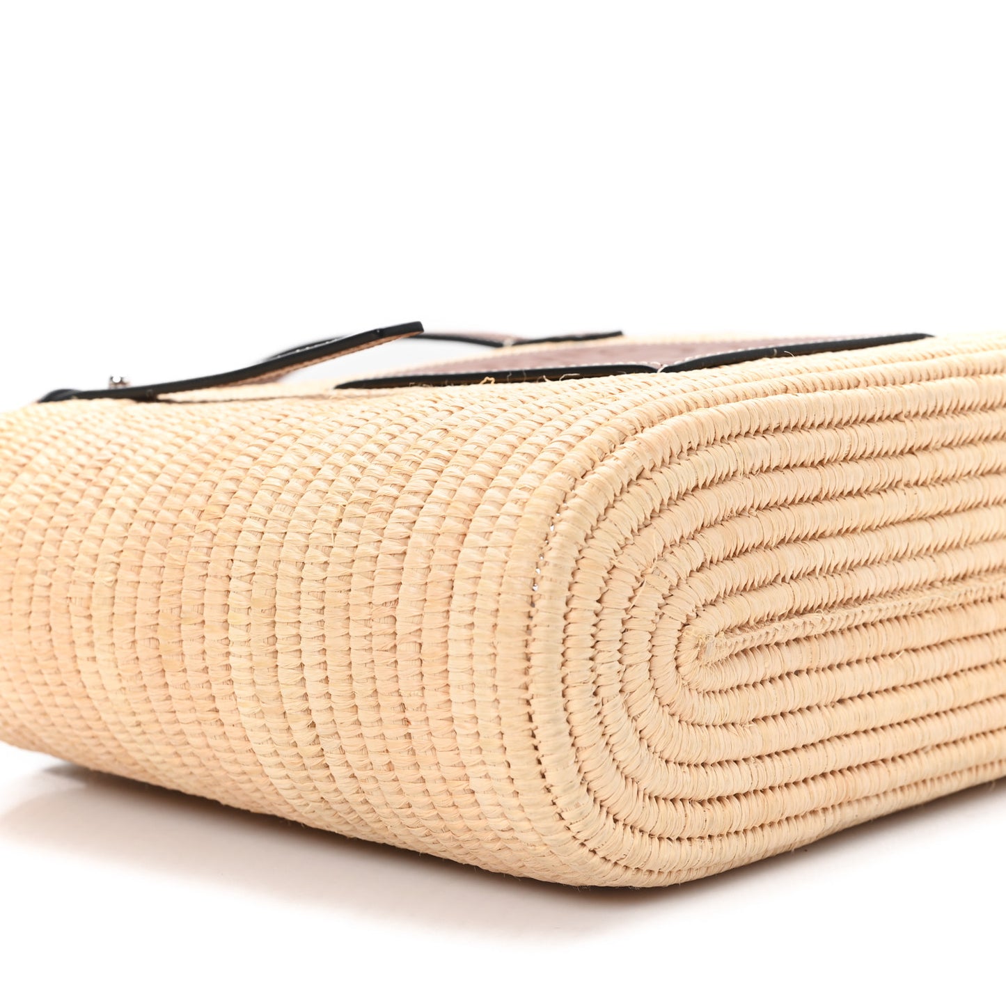 Raffia Small Square Basket Tote Bag Natural Tan