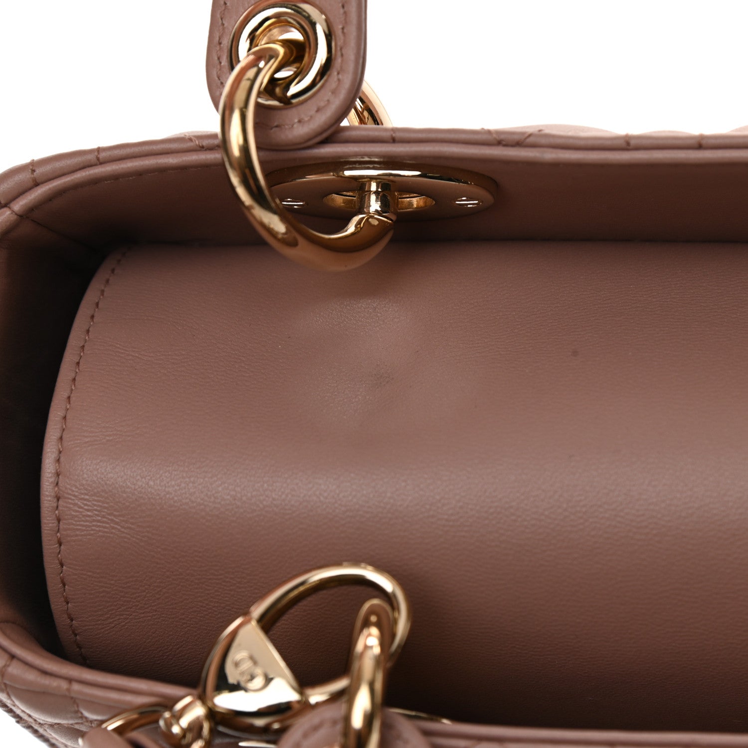 Christian Dior Lambskin Cannage Medium Lady Dior Bois de Rose 13 of 13
