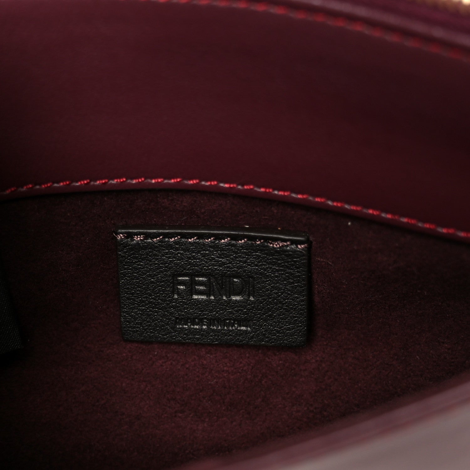 Fendi Shiny Nappa Trapuntata Dotcom Tube Wallet On Chain Bordeaux 6 of 13