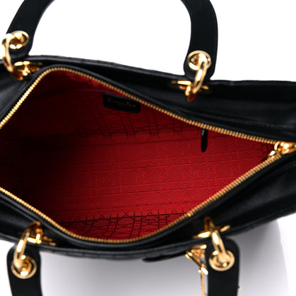 Christian Dior Lambskin Cannage Large Lady Dior Black 5 of 13