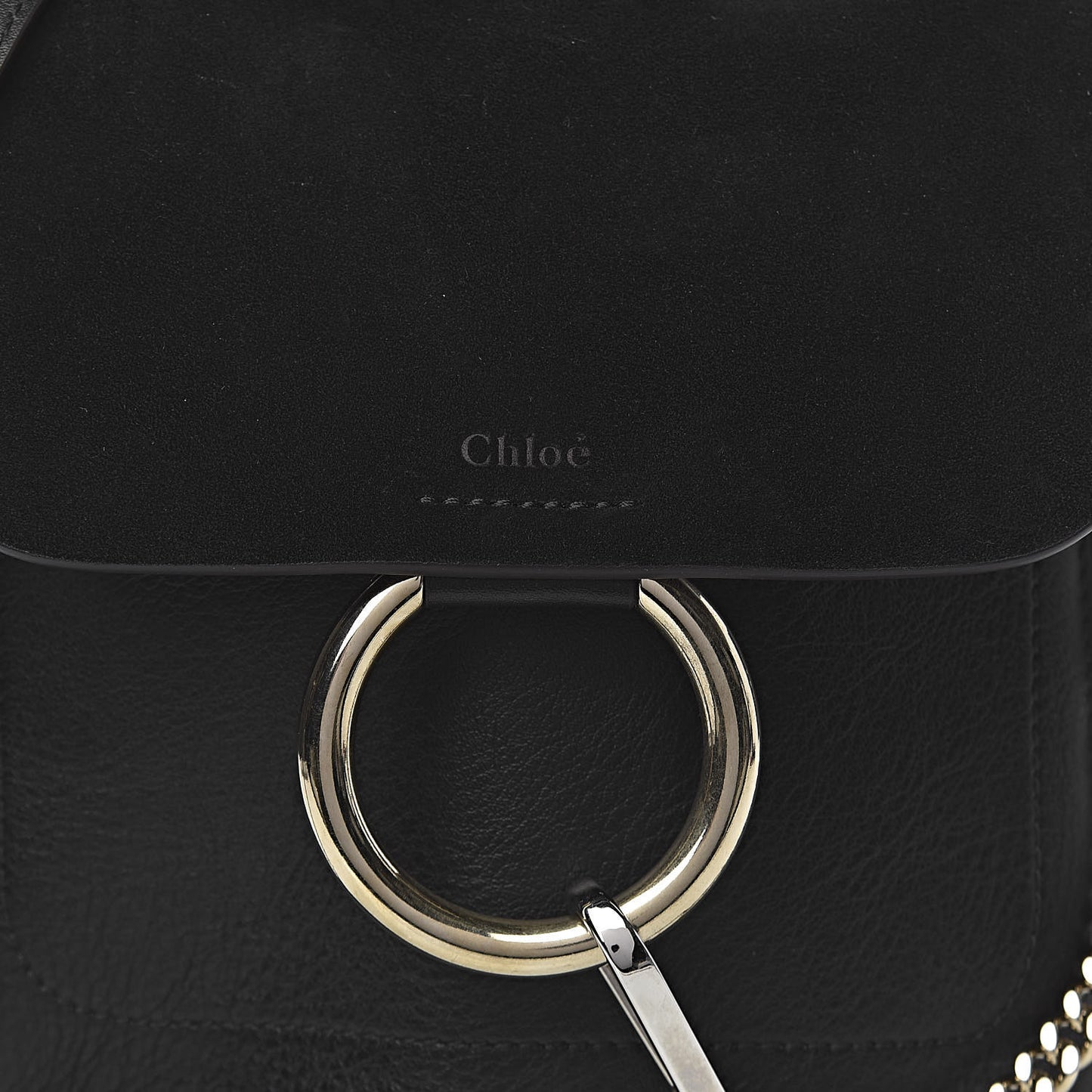 Suede Calfskin Small Faye Backpack Black