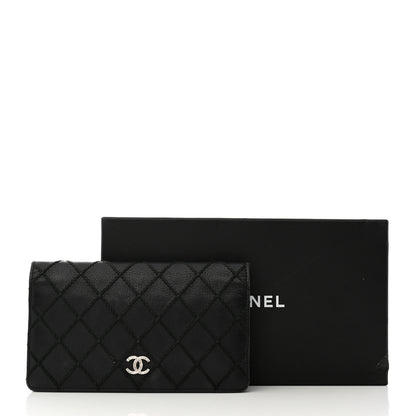 Chanel Distressed Caviar Stitched Yen Wallet Black 11 of 11