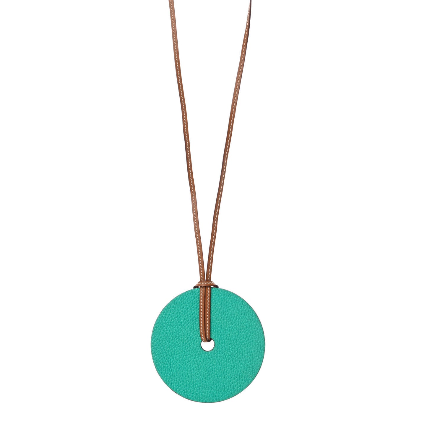 Togo Epsom Rond GM Petit H Necklace Bleu Paon Orange