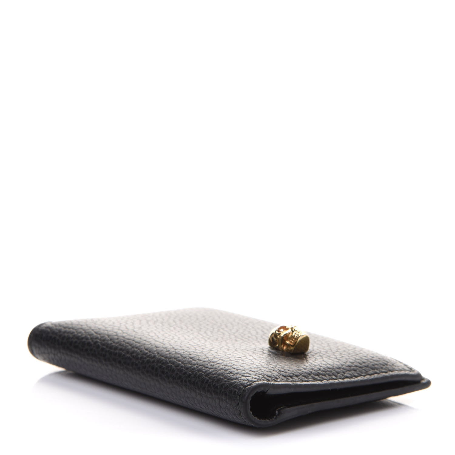 Alexander McQueen Grained Calfskin Skull Card Holder Black 4 of 8