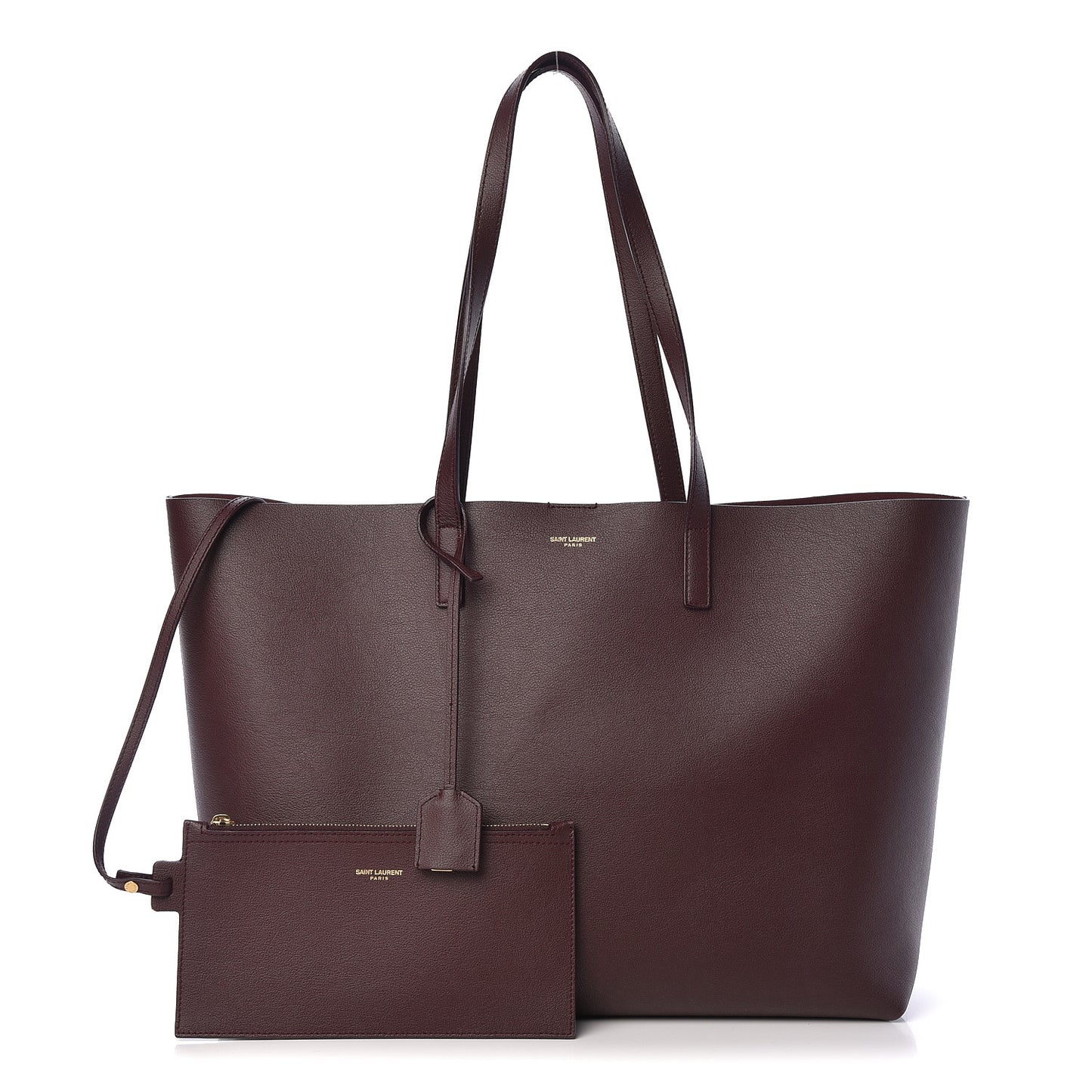 Calfskin Large Shopping Tote Bordeaux