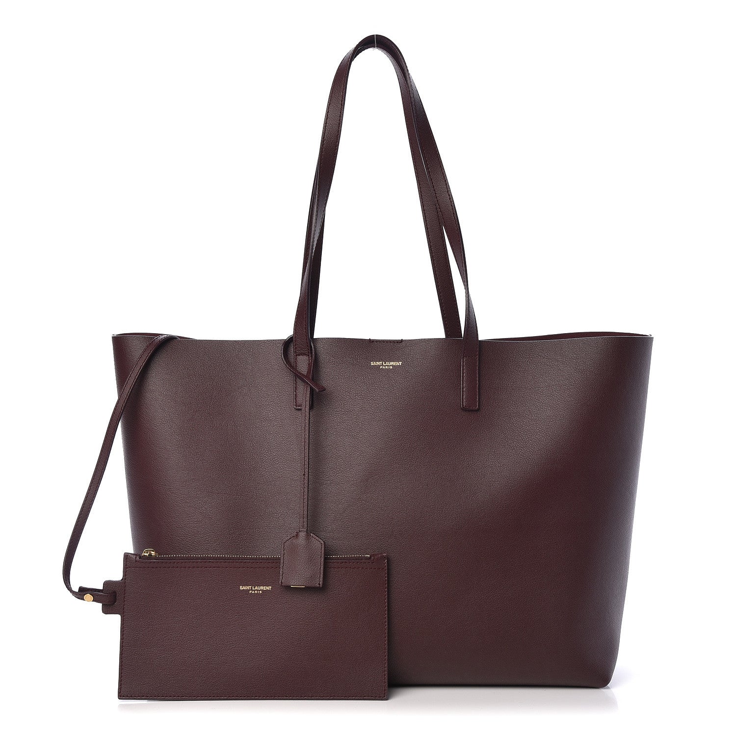 Saint Laurent Calfskin Large Shopping Tote Bordeaux 1 of 11