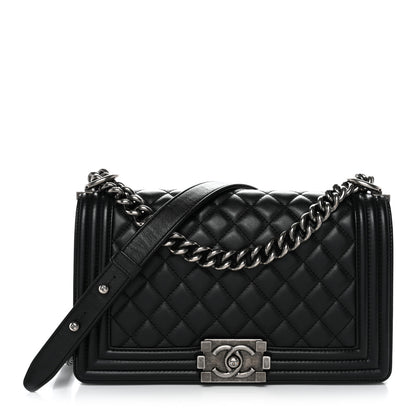 Chanel Lambskin Quilted Medium Boy Flap Black 1 of 11