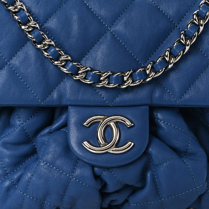 Chanel Washed Lambskin Quilted Medium Chain Around Flap Blue 7 of 9