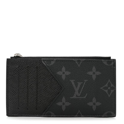 Louis Vuitton Monogram Eclipse Taiga Coin Card Holder 1 of 7